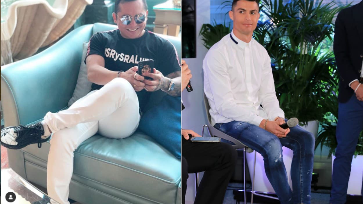 Y en el universo de los famosos, su uso es ampliamente recurrido. Se han convertido el uniforme de futbolistas siempre en el filo de la moda como Cristiano Ronaldo