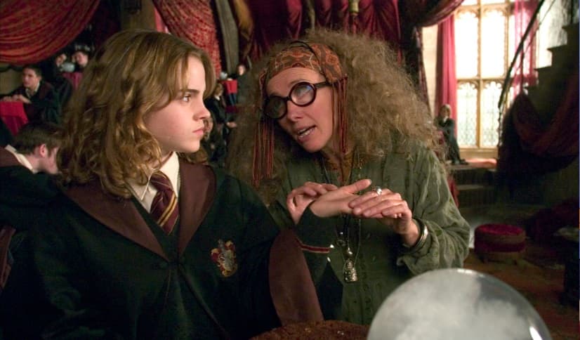 Aunque sin duda un personaje icónico de la intérprete inglesa es el de 
<b>Sybill Trelawney</b>, la maestra de adivinación en la saga de ‘Harry Potter’.