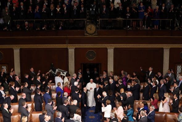 Así fue recibido Francisco en el Congreso de EEUU.