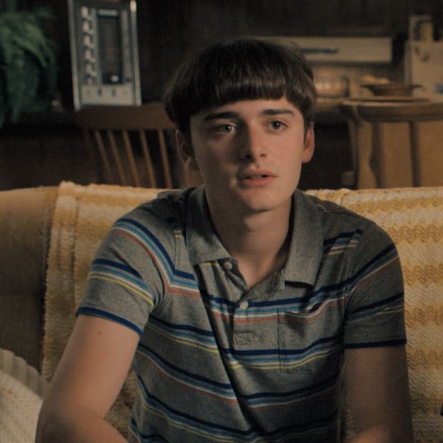 <b>Will Byers - Noah Schnapp</b>
<br>Uno de los estilos icónicos de la serie es el corte de “hongo” de Will Byers, el cual evolucionó un poco en la temporada 4, en donde luce un poco más corto.