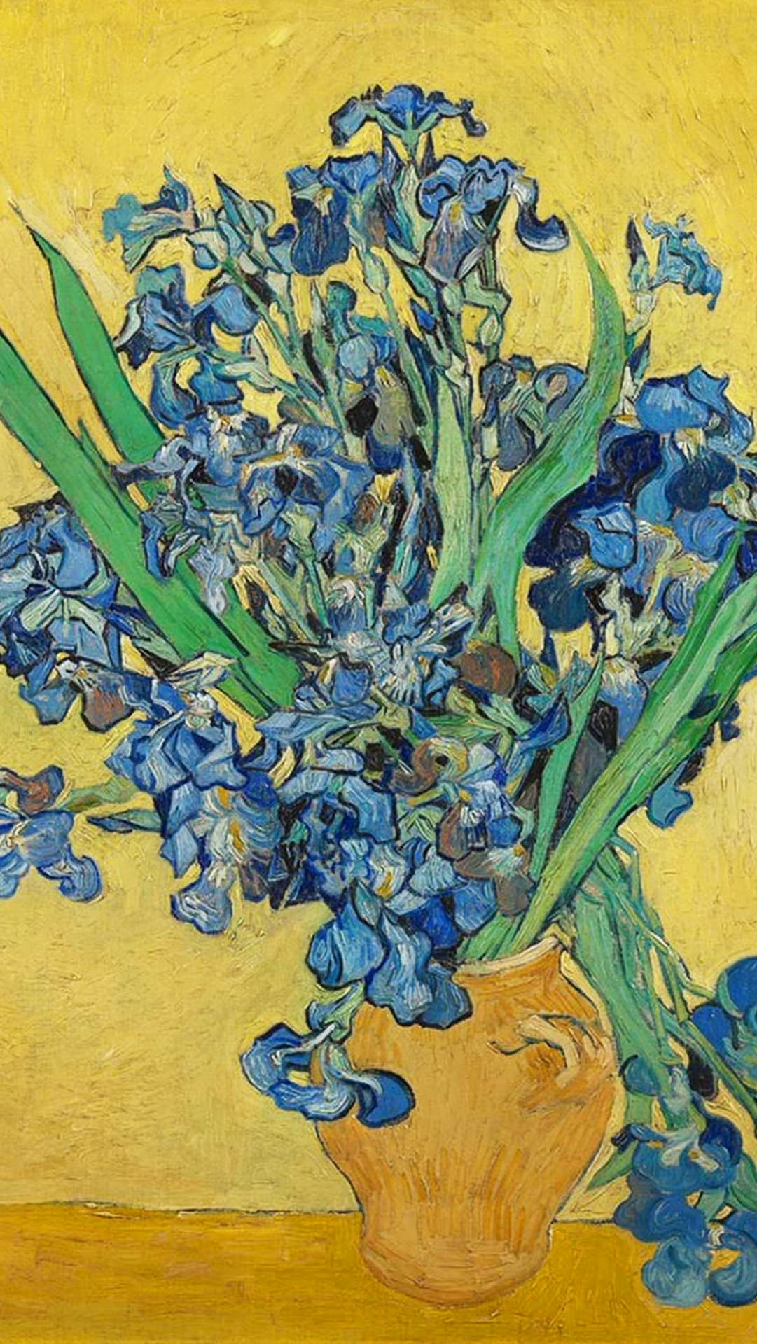 Título de la obra: "Irises", año1890. Óleo sobre lienzo. Propiedad del museo Van Gogh en Ámsterdam.