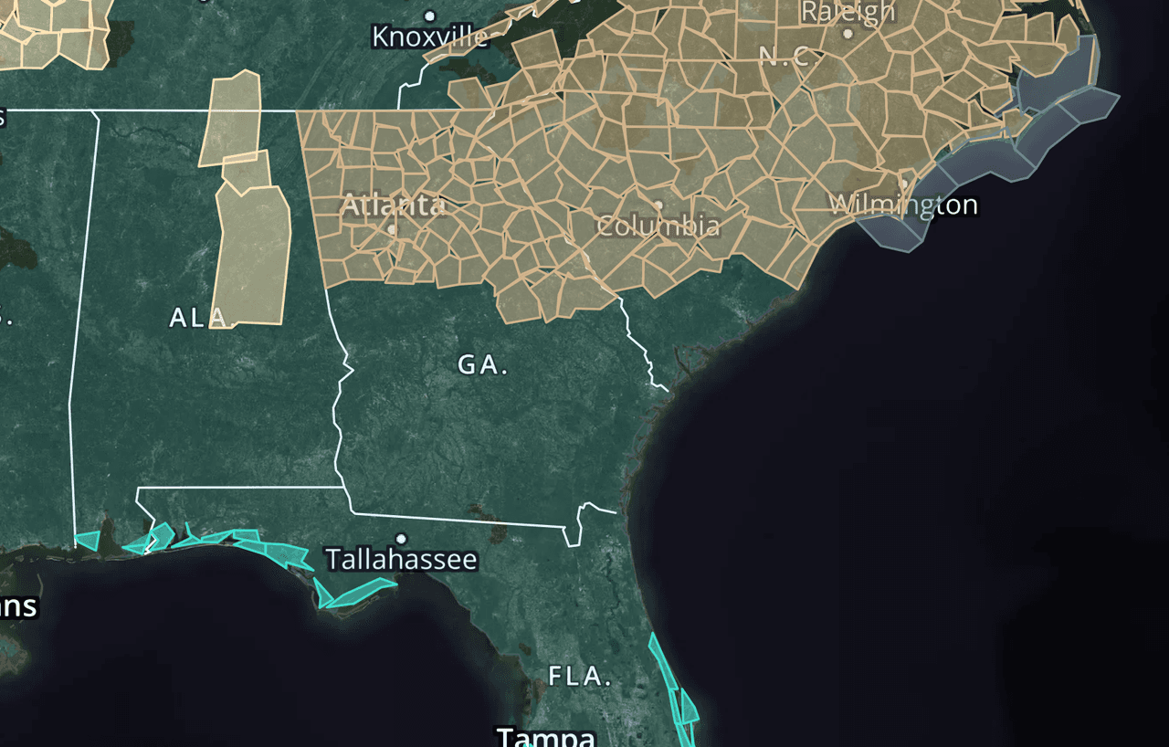 Emiten un aviso de viento para estos condados en el norte de Georgia