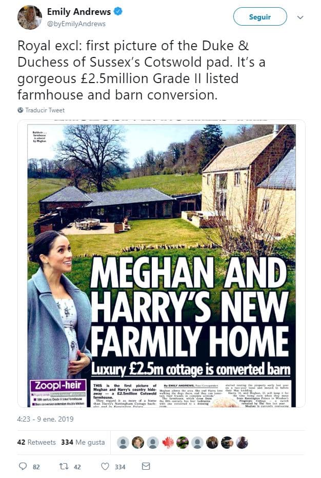 La propiedad, que es una construcción del siglo XVIII y era anteriormente una granja, tiene un valor aproximado de 2.8 millones de dólares, según el diario británico.