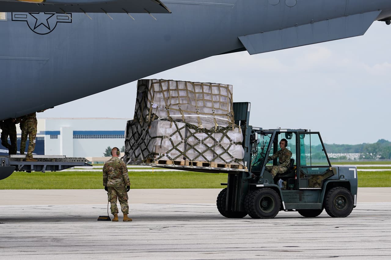 Aquel envío arribó en un avión de la Fuerza Aérea de Estados Unidos.