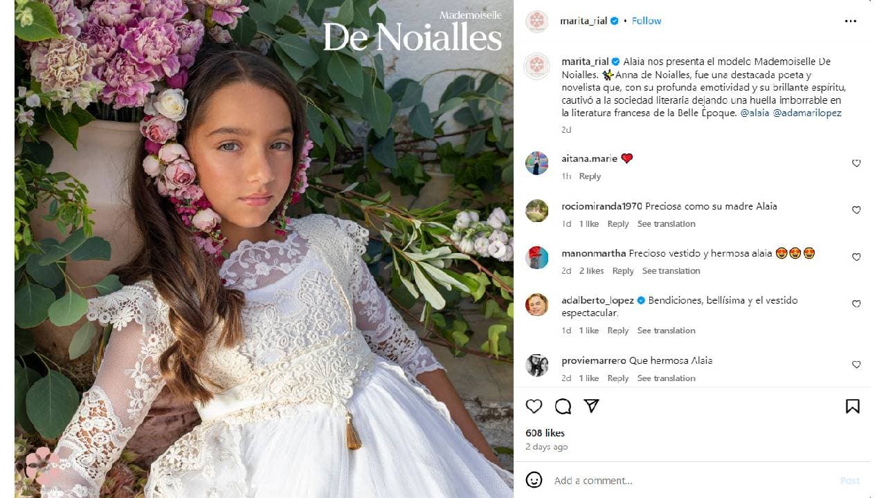 Alaïa es modelo de la firma española Marita Rial.