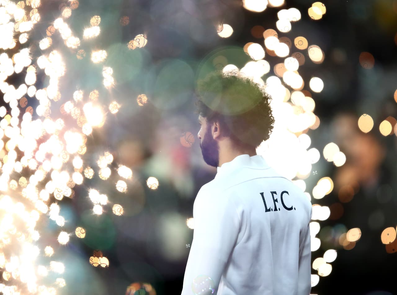 Mohamed Salah en el duelo ante West Ham United en el London Stadium.