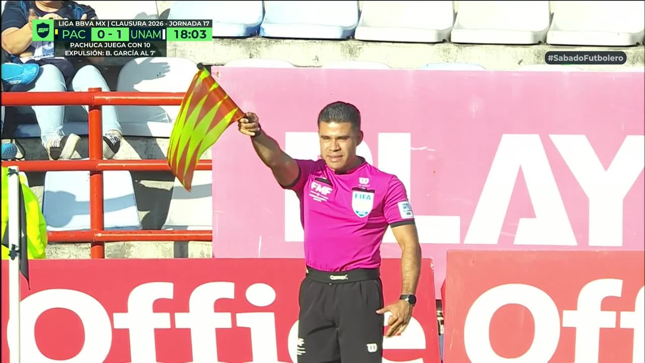 Gol anulado a Pumas: el asistente levanta la bandera