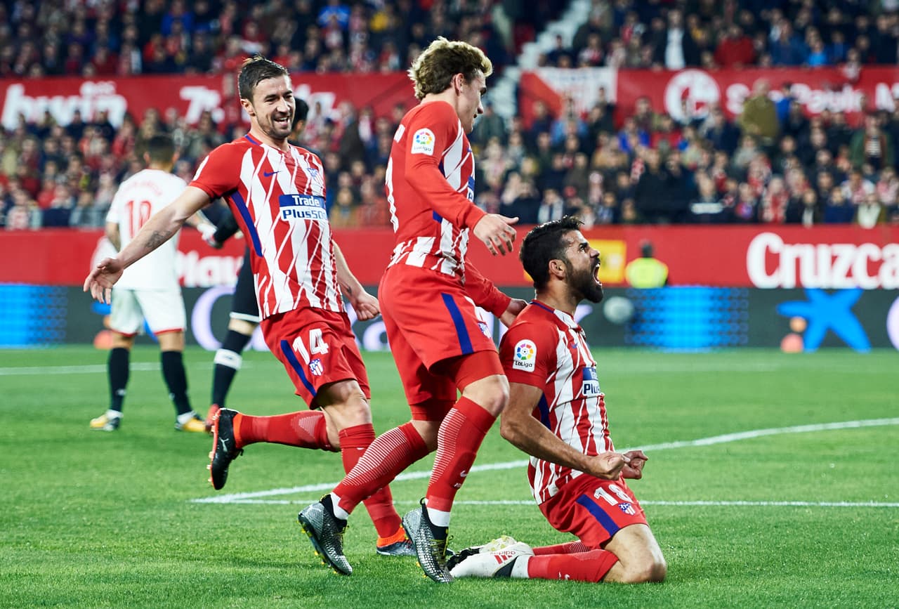 Diego Costa abrió el marcador para los colchoneros con una definición oportuna.