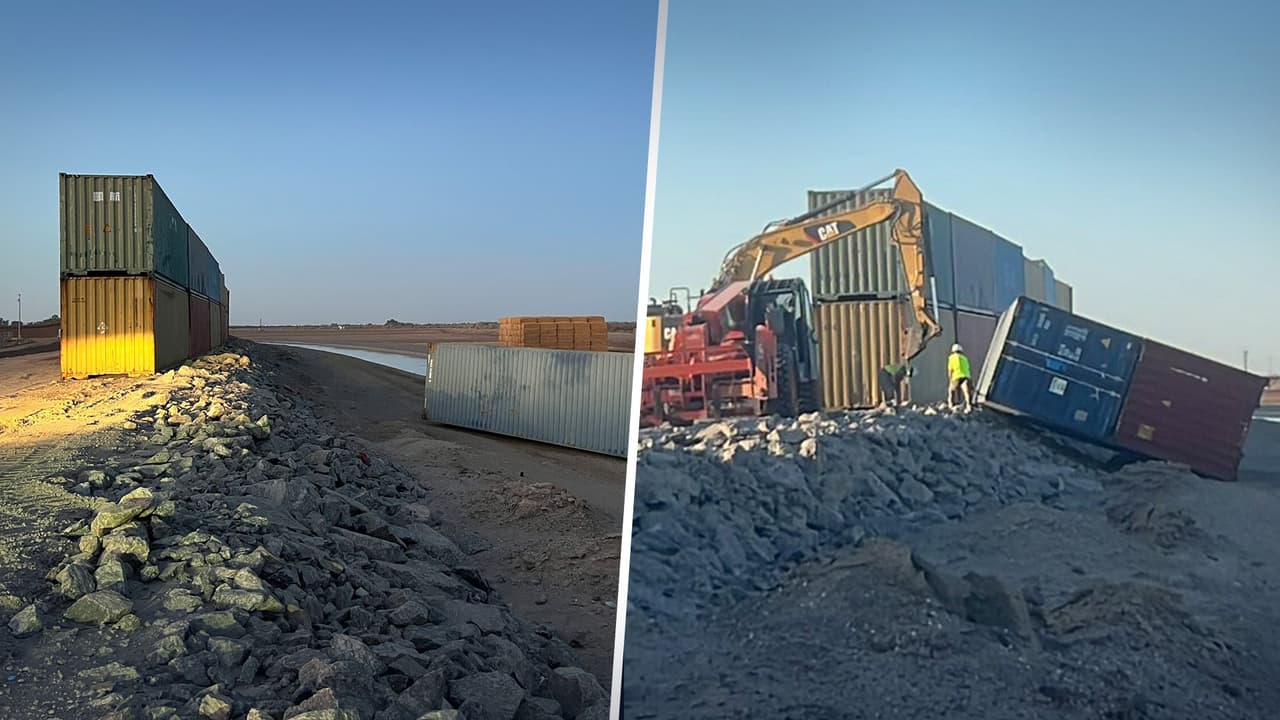 Arizona construyó barrera fronteriza con contenedores en contra de la voluntad de la tribu 