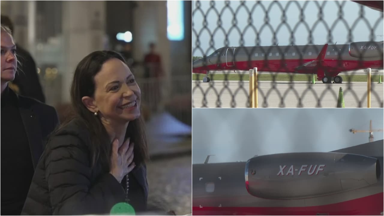 Aterriza en Florida el avión que trasladó a Maria Corina Machado a Oslo