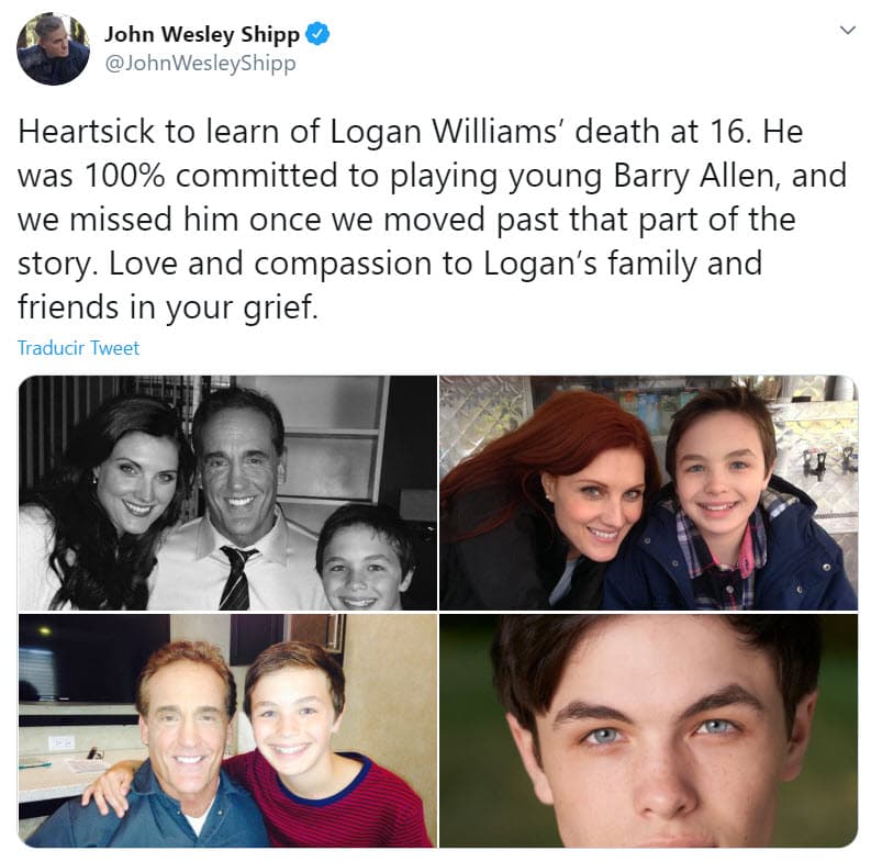 El actor John Wesley Shipp, quien participó en la serie y también en la versión de 1990, compartió varias fotografías en Twitter para expresar su tristeza.
<br>