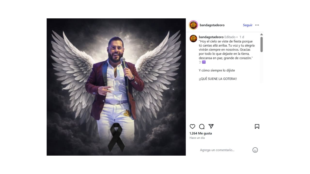 Así se informó la muerte del vocalista de Banda Gota de Oro.