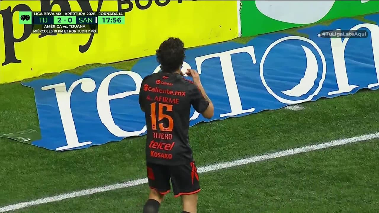¡El segundo de los Xolos! Remate con potencia de cabeza de Nacho Rivero