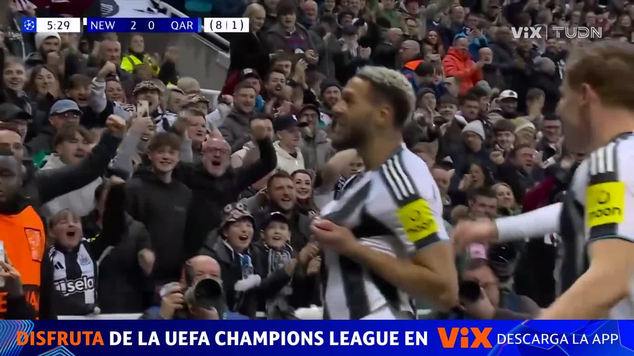 Joelinton anota el segundo y Newcastle domina a Qarabag en Champions