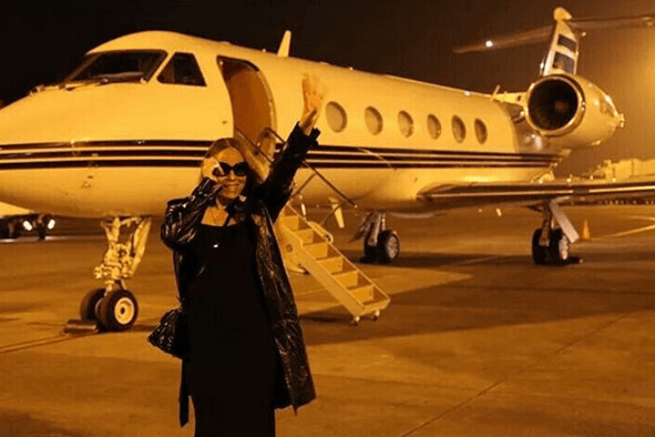 El avión en el que realiza su gira es uno de los más modernos y claro, para ella, sólo lo mejor.