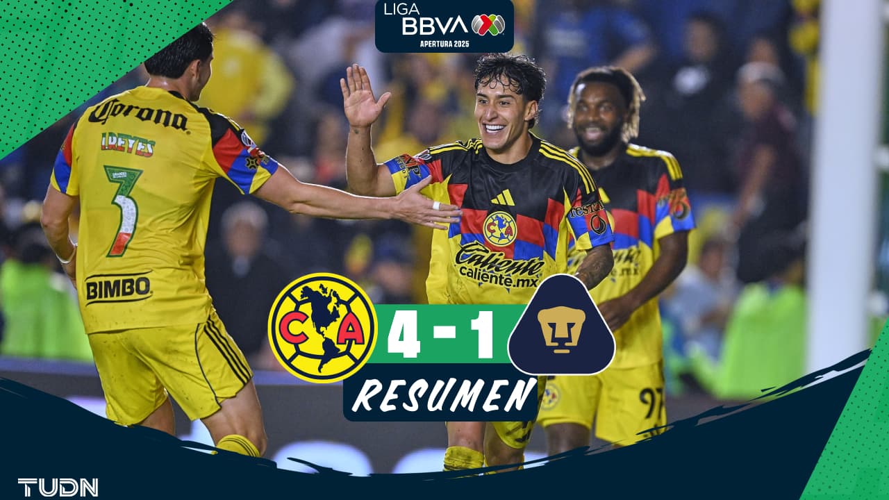 América golea a Pumas en la Jornada 11 del Apertura 2025 de la Liga MX