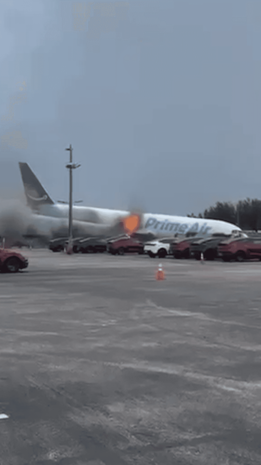 El momento del accidente del avión de Amazon