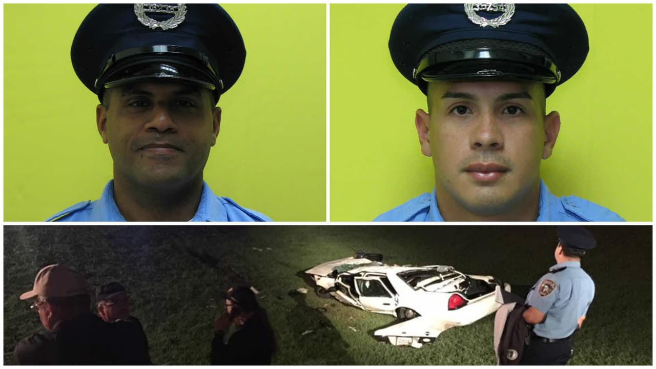 Policía muere en el acto y compañero queda en estado crítico al volcarse a la salida del puente Teodoro Moscoso