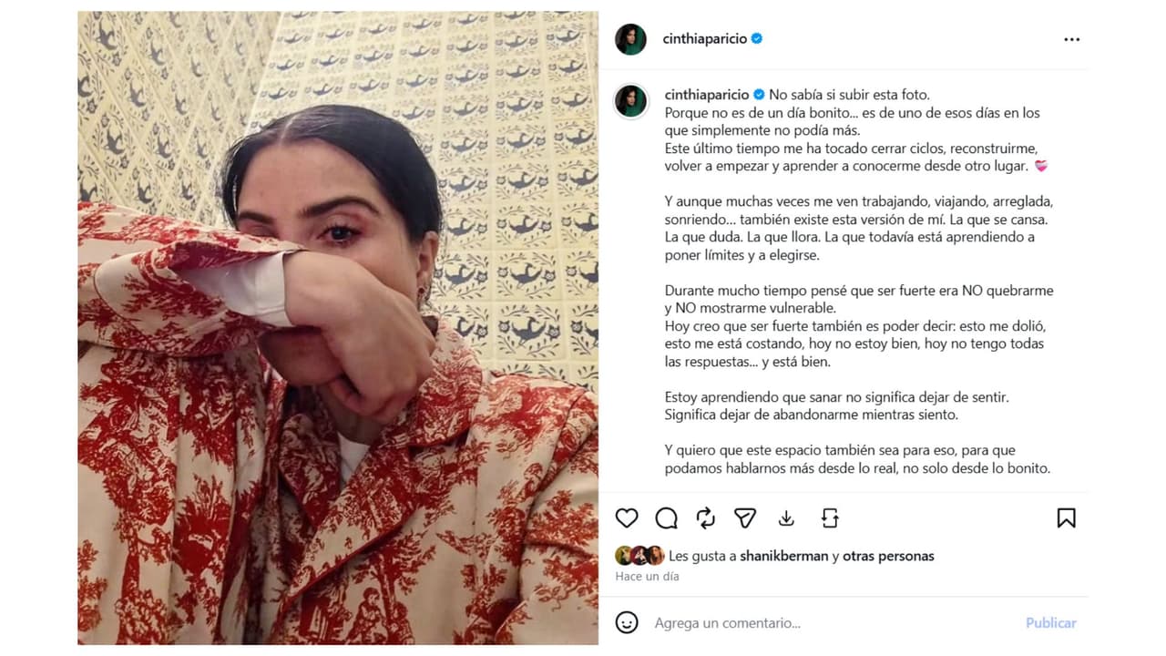 Cinthia Aparicio habló sobre el proceso de transformación que atraviesa.