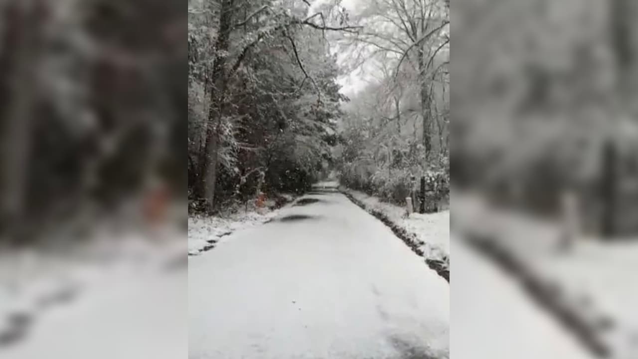 Mireya Delgado tomó la fotografía de este blanco paisaje desde Lufkin, Texas.