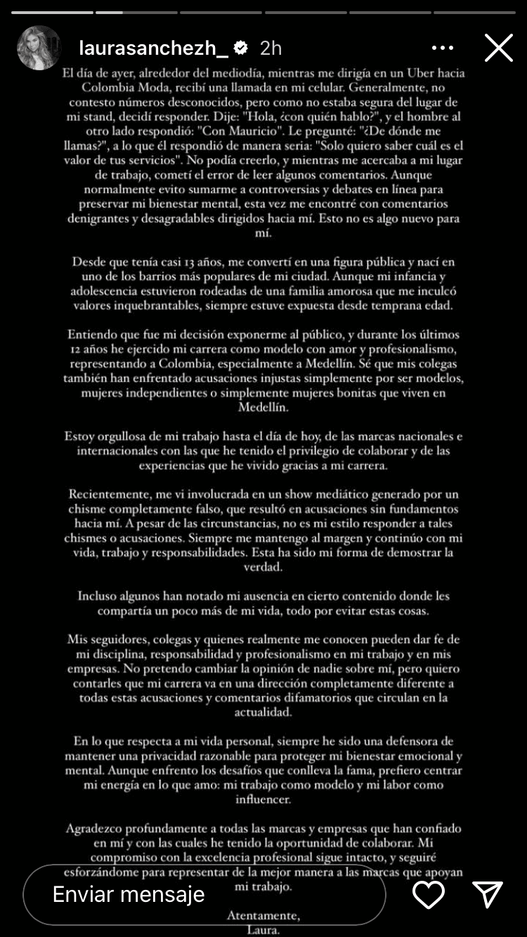 Laura Sánchez se deslinda de la ruptura de Rauw Alejandro y Rosalía.