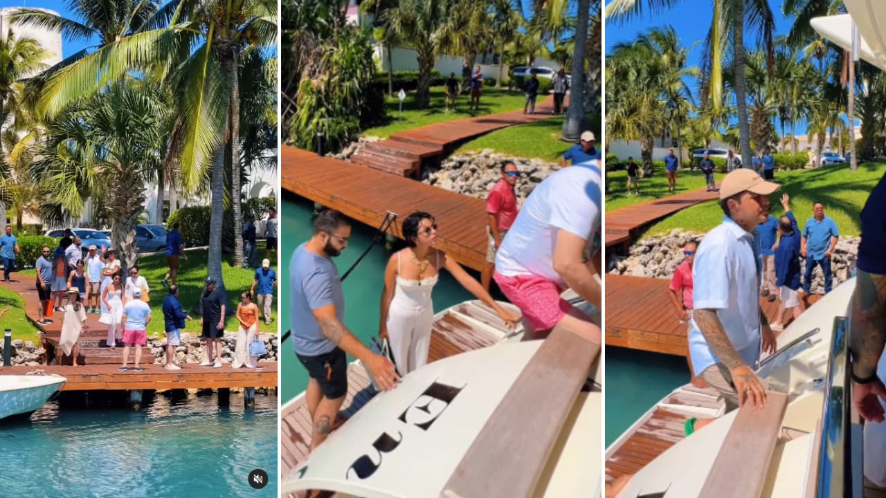 Los Aguilar en lujoso yate.