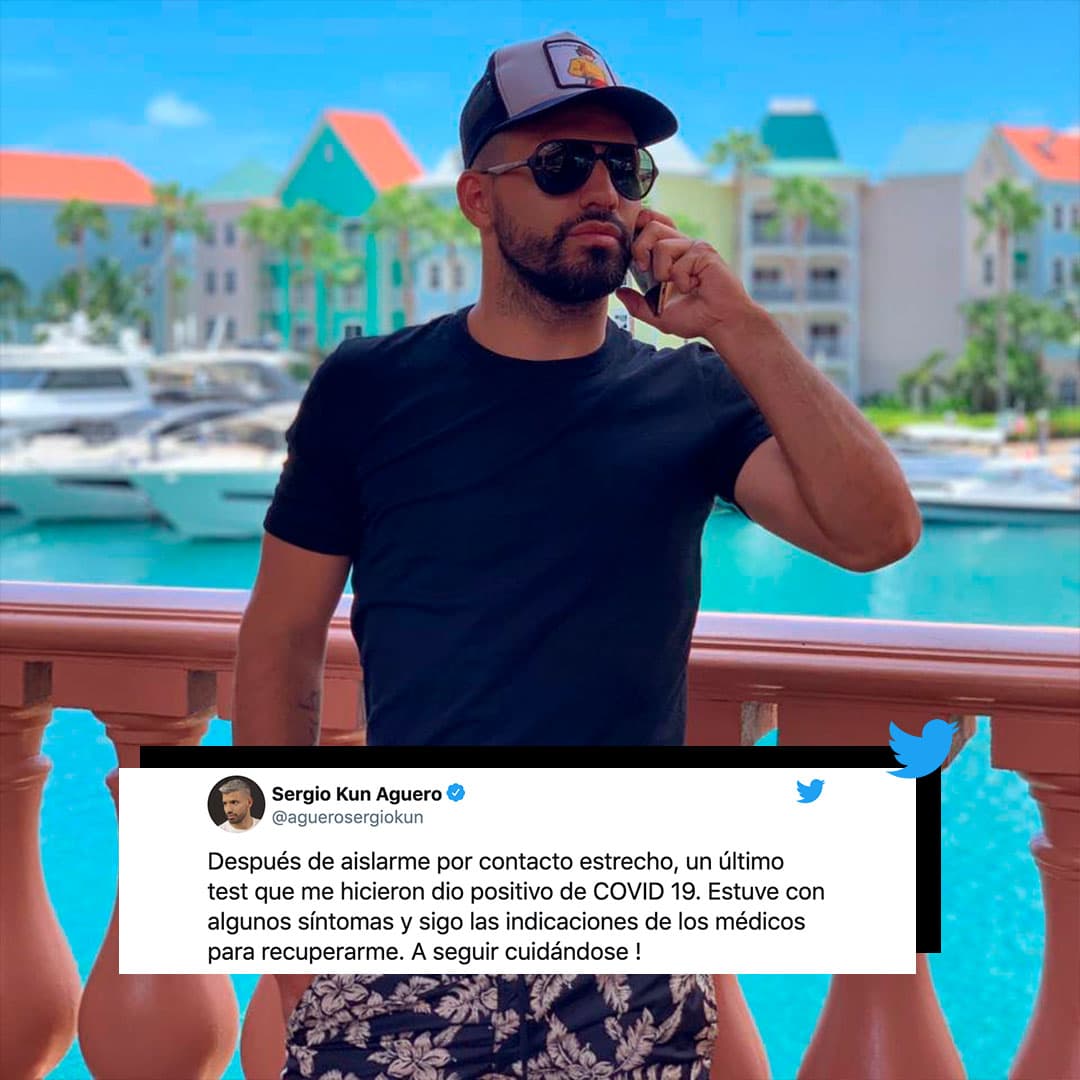 El 21 de enero, el futbolista argentino Sergio 'Kun' Aguero (32), confirmó que había dado positivo por coronavirus y que se mantenía aislado.