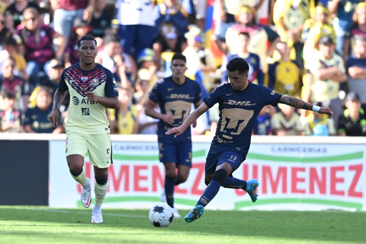 Pumas se impuso al América en partido amistoso con una gran actuación de Juan Ignacio Dinenno, quien hizo un doblete.