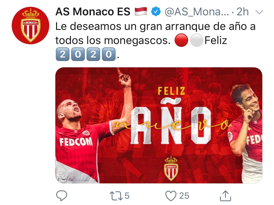 Jugadores entrenadores y clubes desean un gran 2020 a todos sus aficionados.