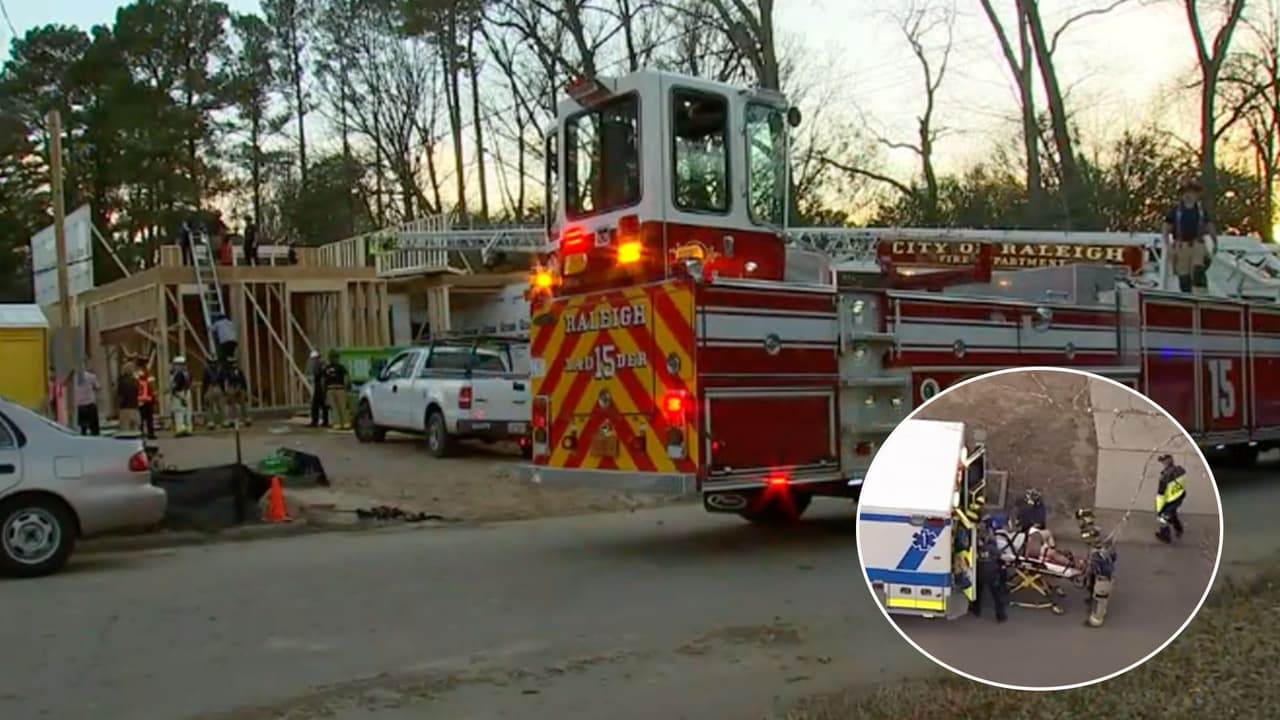Pared se derrumba en obra de construcción en Raleigh y deja 3 trabajadores heridos 