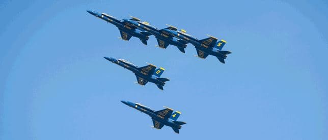 El viernes 20 de agosto la práctica de los Blue Angels se realiza de 10:00 de la mañana a 2:00 de la tarde, por lo que el público podrá disfrutar de un espectáculo previo.