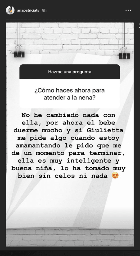 La conductora respondió a preguntas de sus seguidores en Instagram.