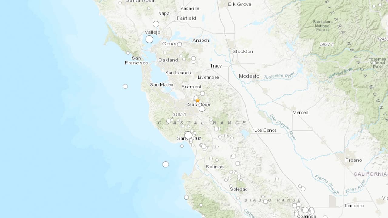 Sismo sorprende al Área de la Bahía cerca de San José