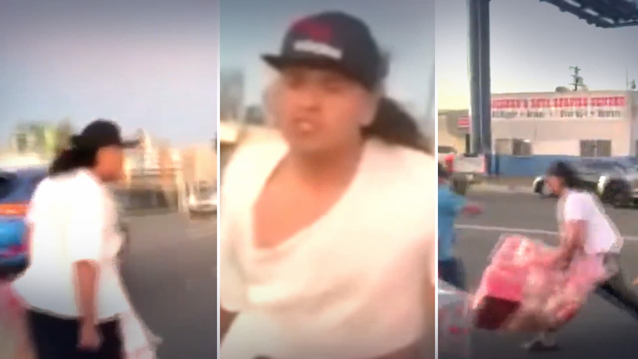 Este video muestra a un hombre que ataca y roba a vendedores ambulantes en San Valentín