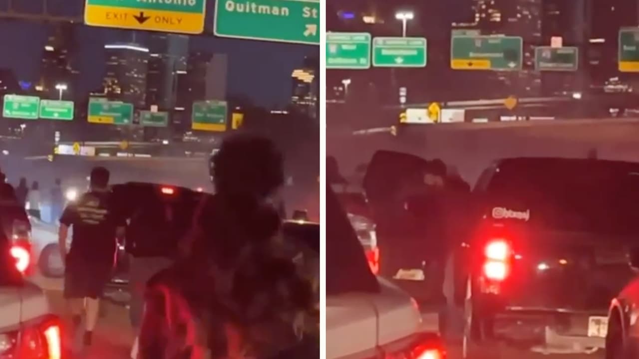"No llegó ni un policía": Denuncian que jóvenes cerraron carretera de Houston para quemar llantas y hacer 'donas'