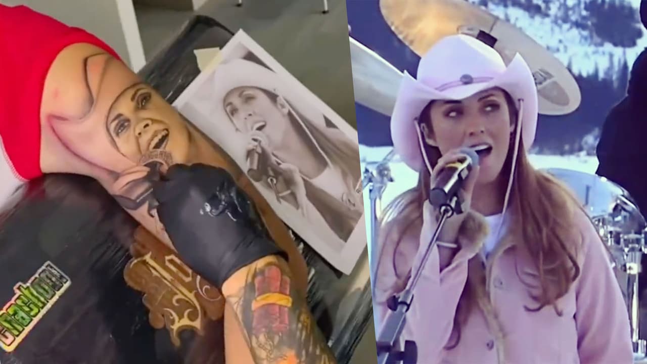 <h3 class="cms-H3-H3">Anahí </h3>
<br>
<br>Un fiel fanático de la artista mexicana le hizo honor a 
<a href="https://www.univision.com/musica/karol-g-fanatica-de-rbd-fotos" target="_blank">la intérprete de ‘Sálvame’.</a> El admirador de Anahí le dedicó unas palabras en la publicación diciendo: “con todo mi cariño y desde lo más profundo de mi corazón! Esta vez para siempre en mi piel” a lo que la exRBD respondió: “Dios mío!! No sé ni que decir ❤️”