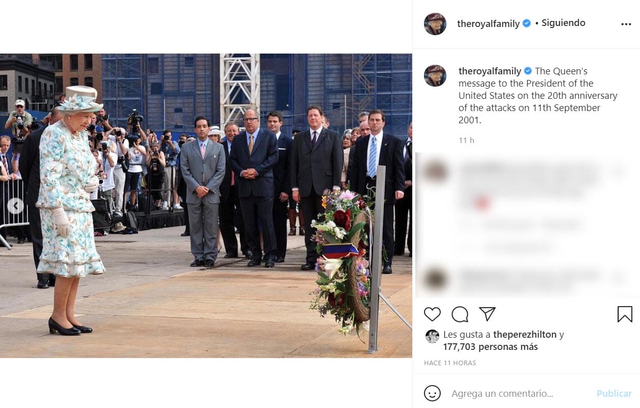 Por su parte,
<b>la reina Isabel II</b> mandó sus condolencias a través de sus cuentas en redes sociales.