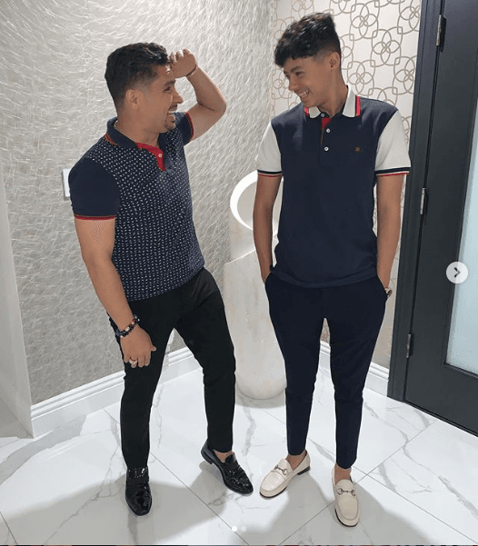 Larry Hernández sorprendió a sus seguidores de Instagram con una foto de su primogénito Larry Jr., quien es algunas pulgadas más alto que él.