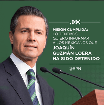 El presidente de México, Enrique Peña Nieto, dio a conocer la noticia a través de las redes sociales.