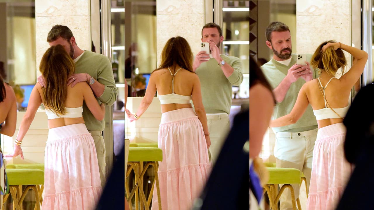 Después de la presunta discusión, a la pareja se le vio besarse y estar muy cariñosa.