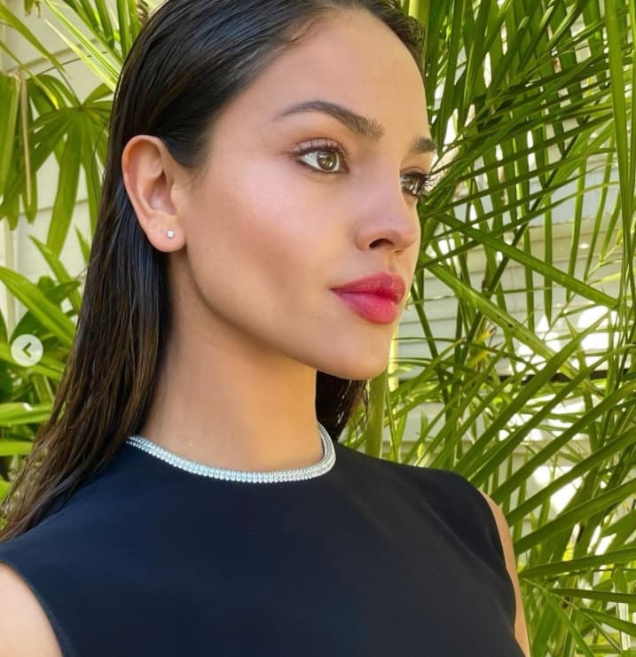 Eiza González presumió un vestido largo, sin mangas y con aberturas, de la casa Versace. 
<br>