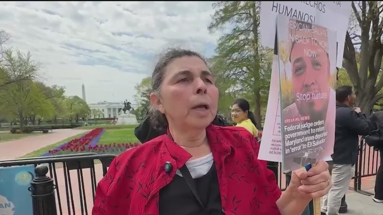 Manifestantes en DC condenan la negativa de Bukele de devolver a Kilmar Ábrego, deportado erróneamente