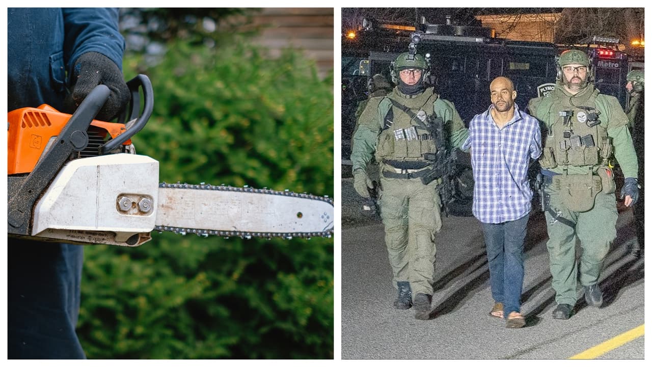 Hombre causa pánico en estación policial al destruir parte del lobby con una motosierra