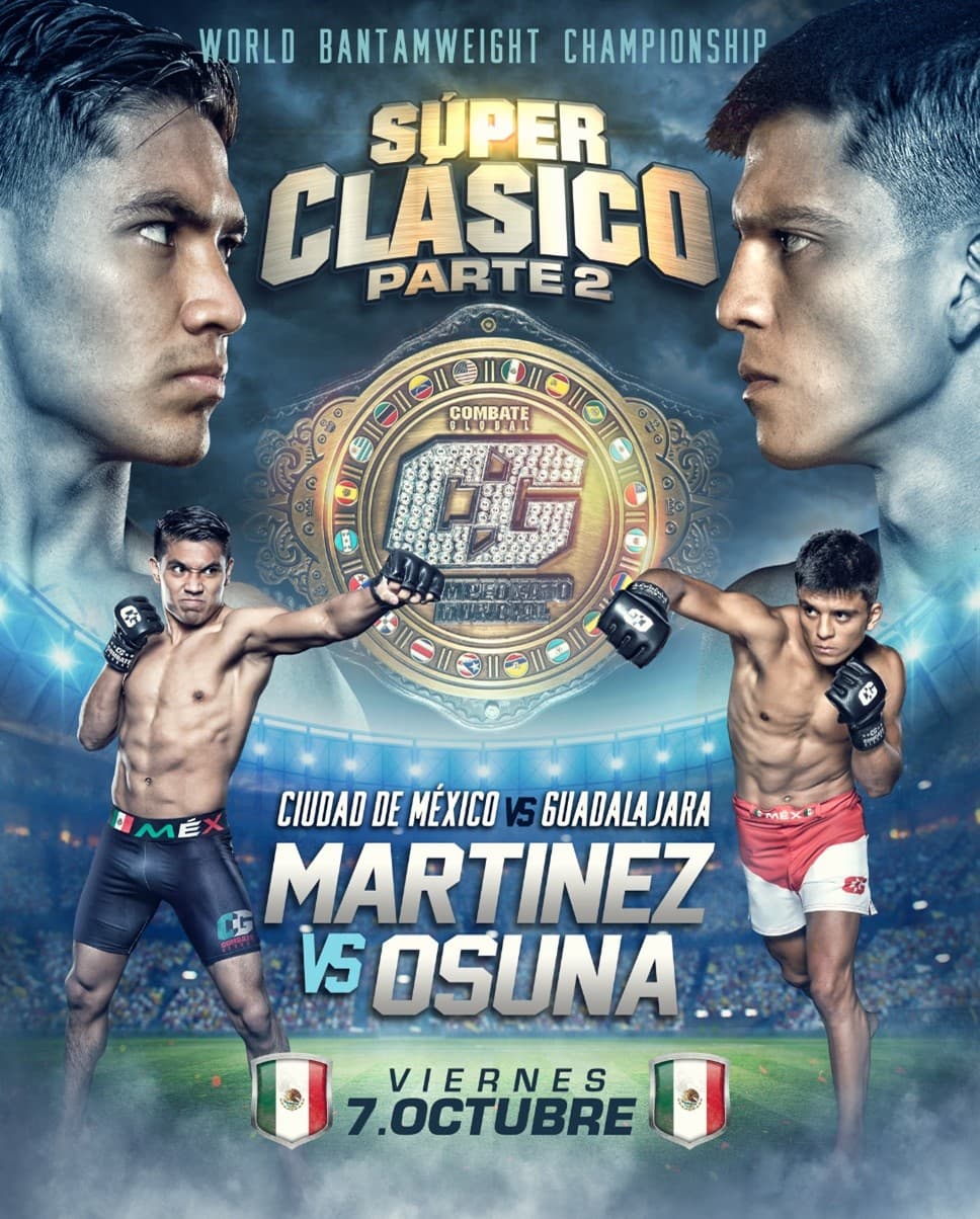 'The Black Spartan' Martínez vs Axel Osuna encabezan evento de Combate Global