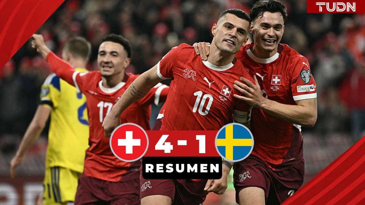 Resumen | Suiza golea a Suecia y los deja fuera del Mundial 2026
