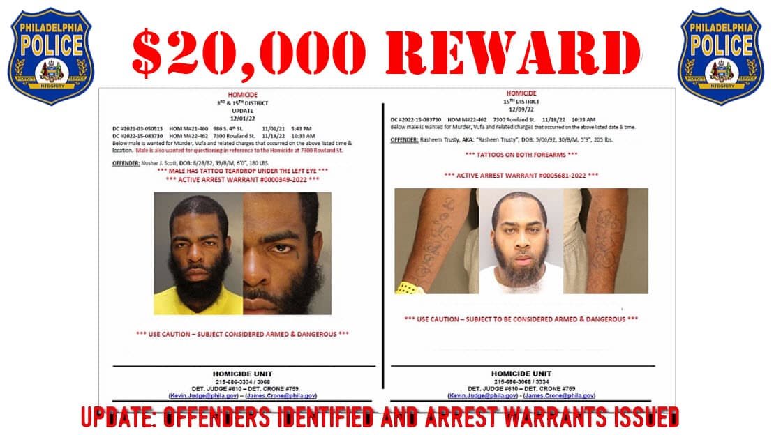 Hombres que asesinaron a un trabajador en Filadelfia son buscados por la policía