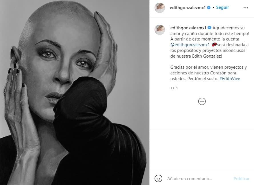 En dicho evento también 
<b>recibieron una pintura de la actriz</b> inspirado en un retrato de ella y con el que su familia reactivó la cuenta de Instagram de Edith González el pasado viernes 8 de octubre.