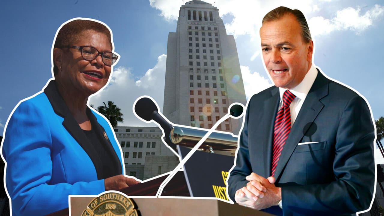 Por la alcaldía de Los Ángeles: Bass y Caruso buscan ganar a toda costa el debate del año