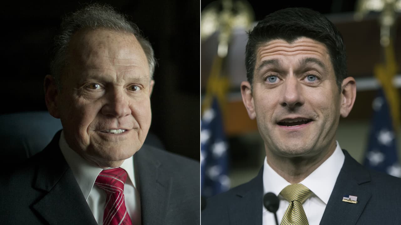 Jefe del Congreso también le pide la renuncia al candidato republicano al Senado, Roy Moore