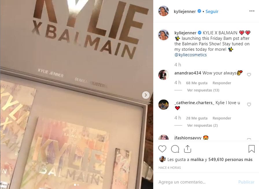 La línea se lanzará después del Balmain Show en la semana de la moda en París este viernes 27 de septiembre.